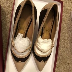 Salvatore Ferragamo calf leather and suede heels